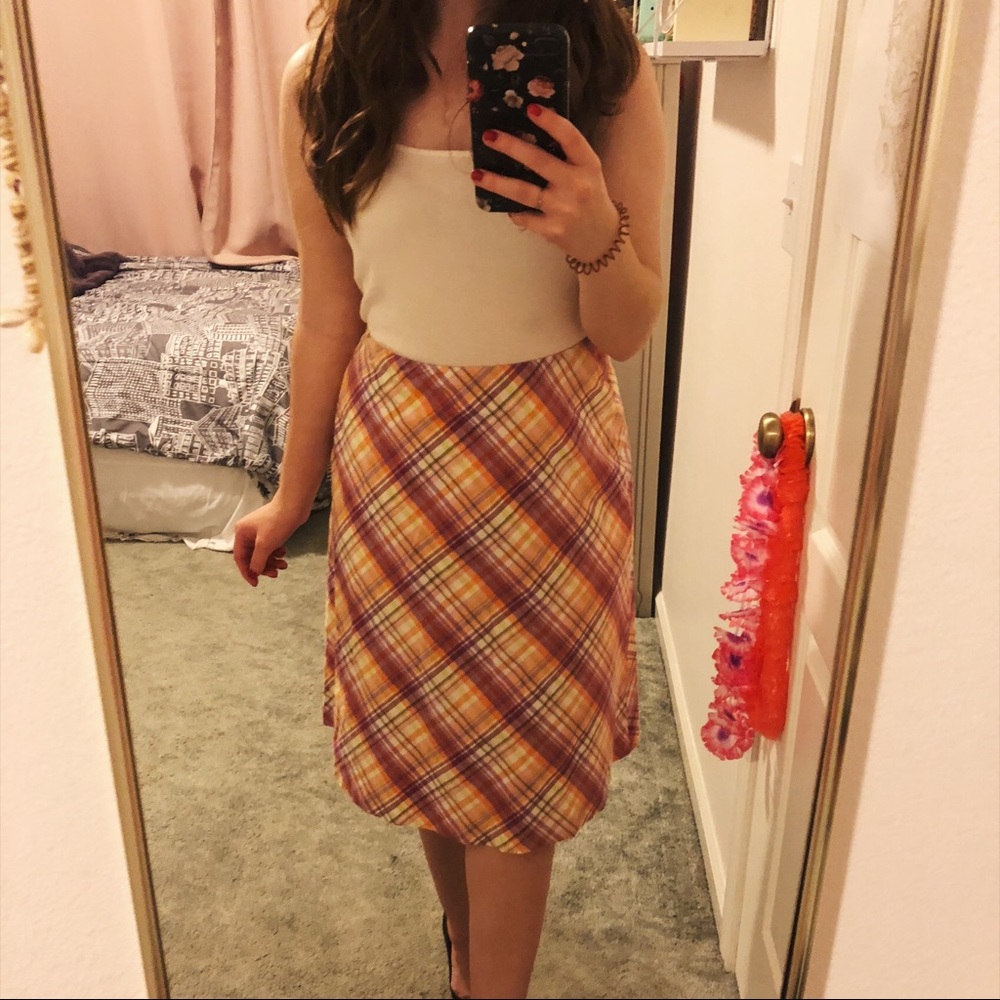 Talbot's High Waisted Plaid Skirt